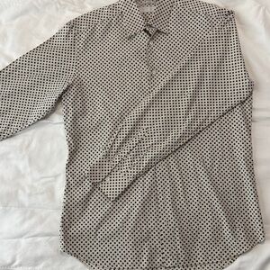 Prada Men's Black and White Polka Dot Shirt